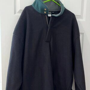 Mens Descente Jacket. Size Large Black with Green Collar